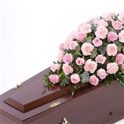 Rose and Carnation Casket Spray - Pink 4ft